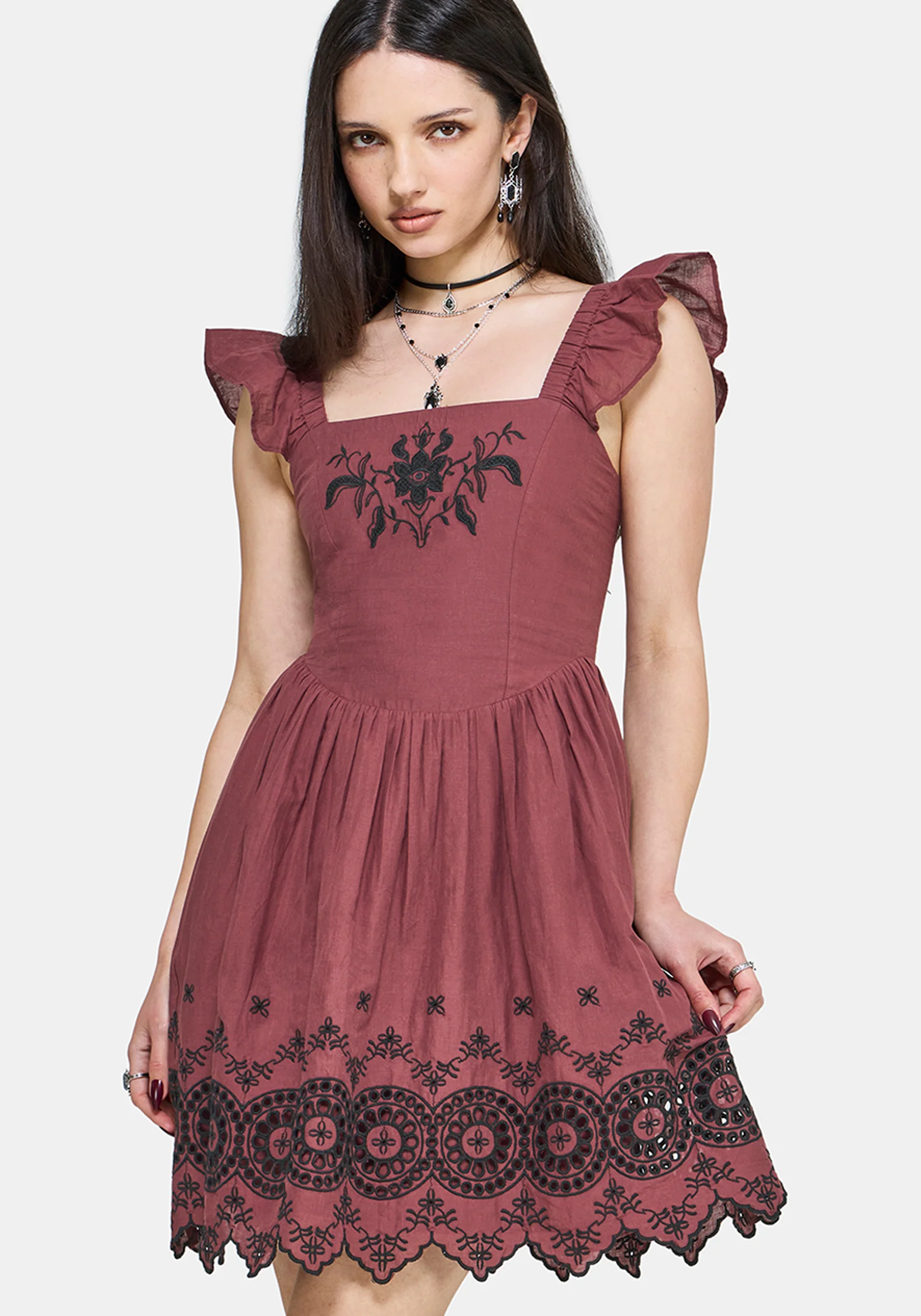 Noirette Broderie Mini Dress