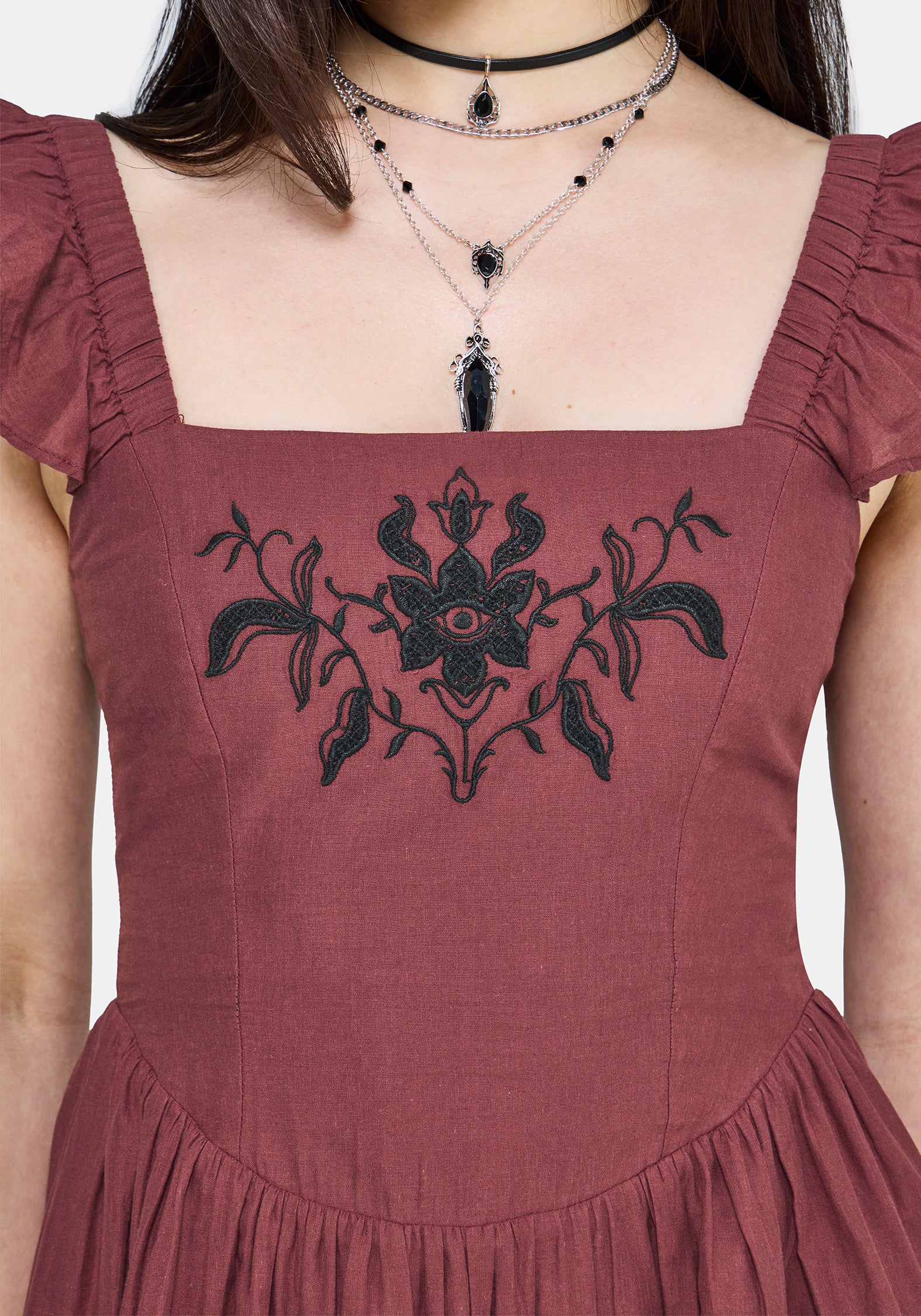 Noirette Broderie Mini Dress - Image 4