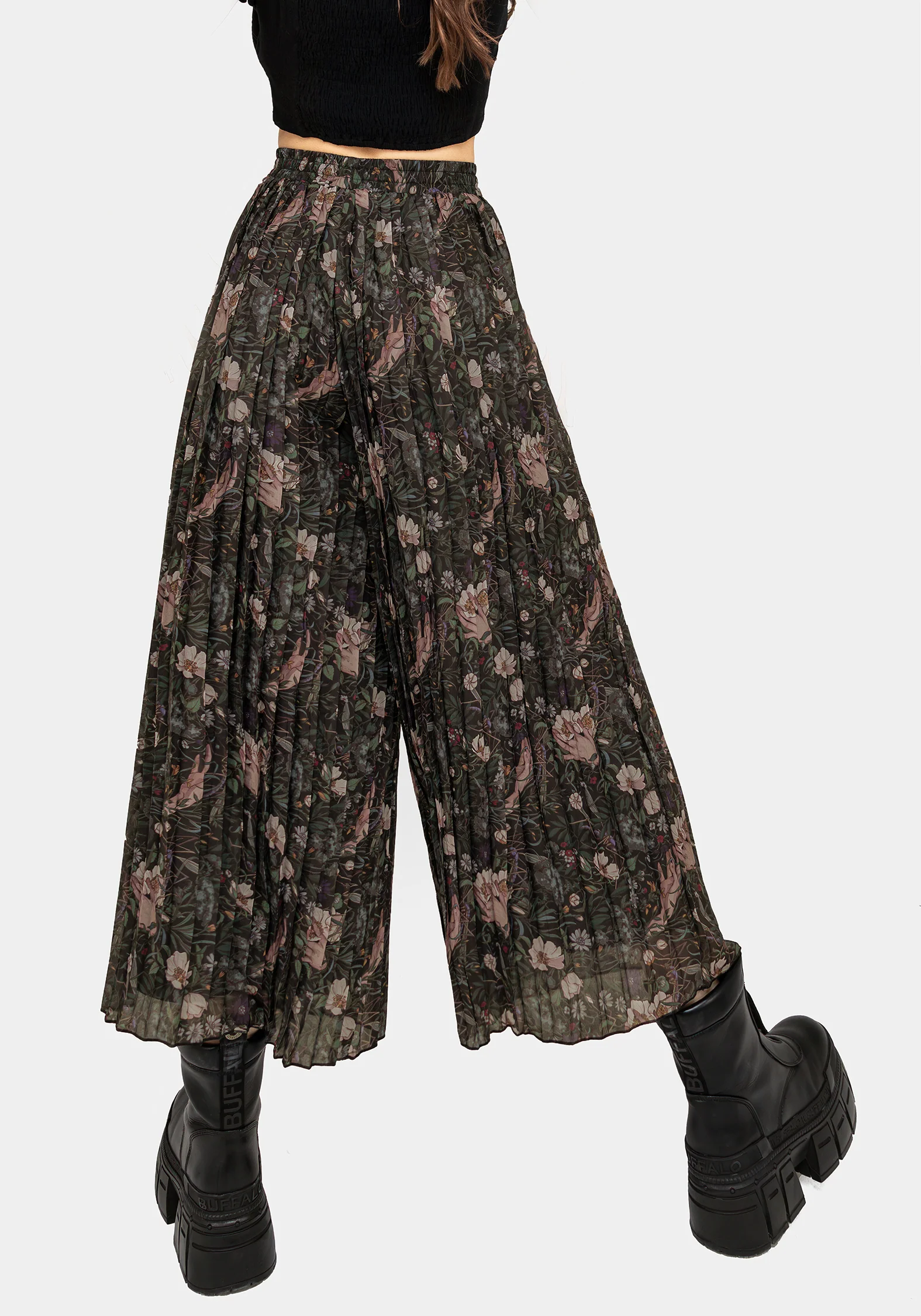 Ophelia Pleated Chiffon Culottes - Image 3