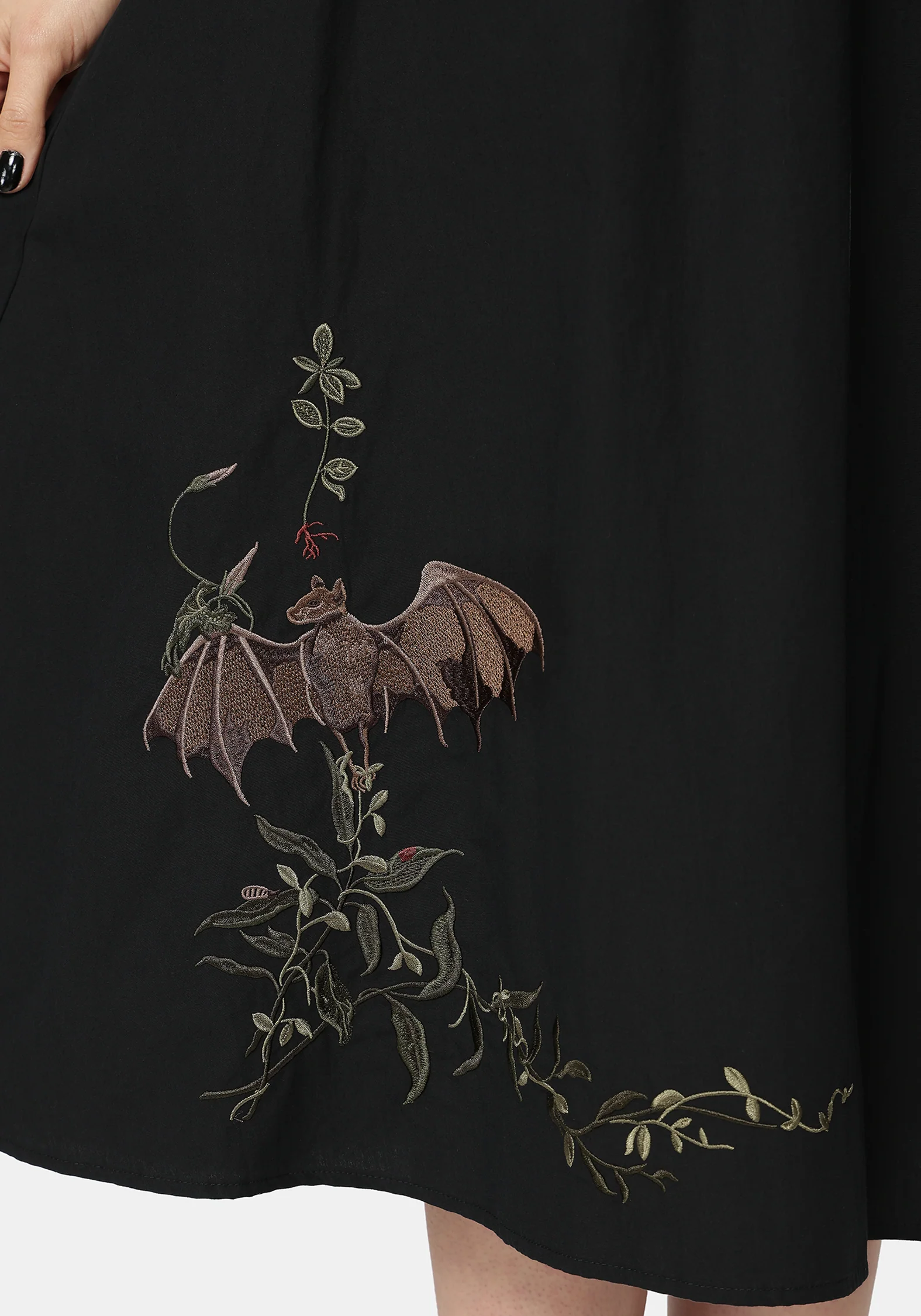 Orena Bat Embroidered Midaxi Skirt - Image 4