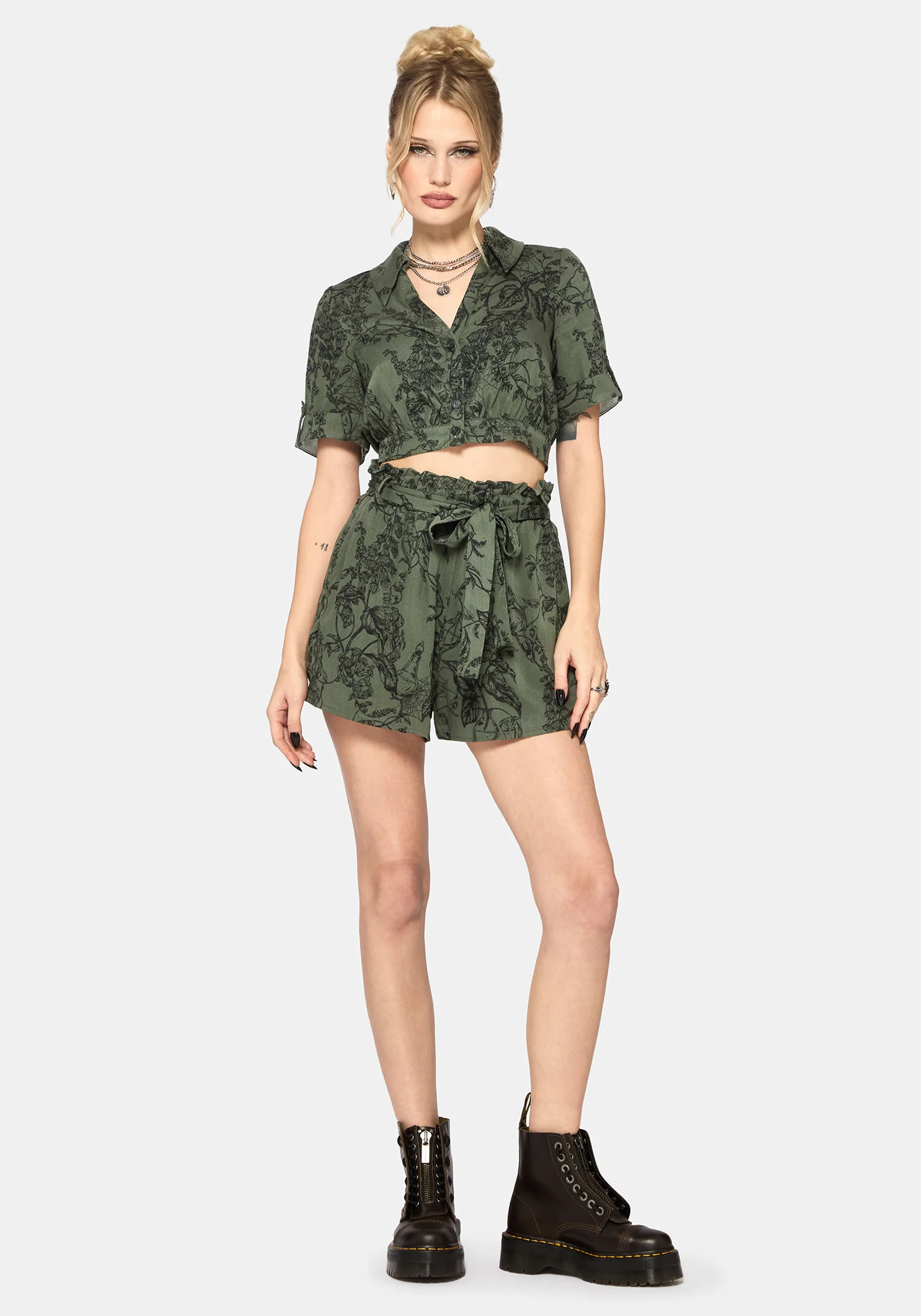 Orla Foxglove Potion Crop Short Sleeved Shirt - Image 2