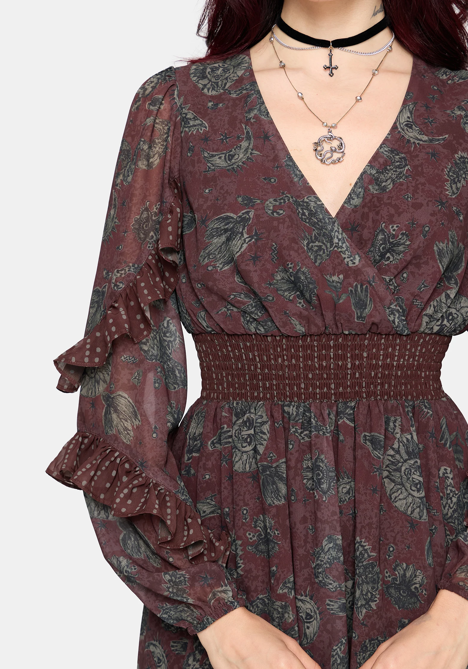 Pact Paisley Frill Sleeve Mini Dress - Image 4