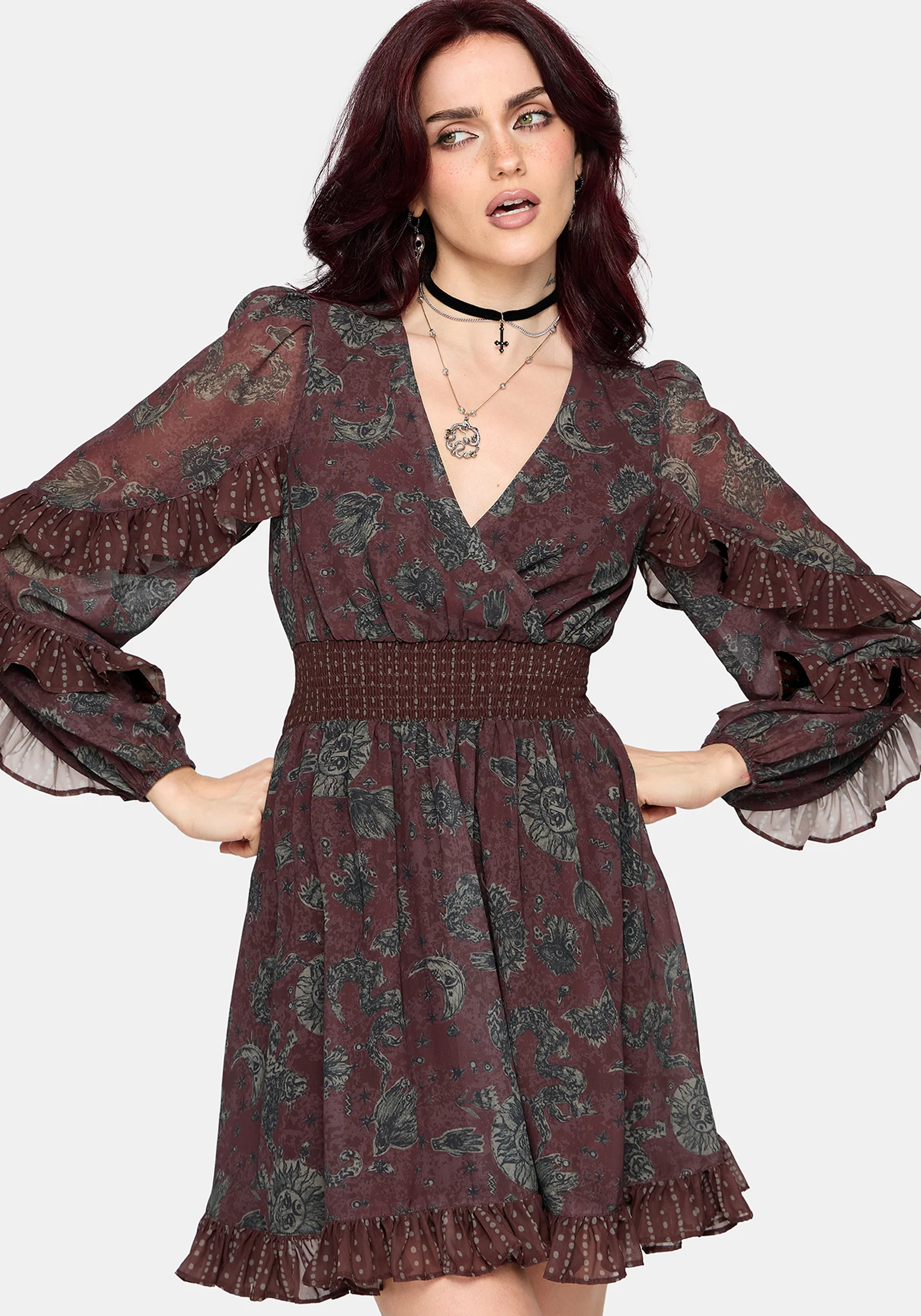 Pact Paisley Frill Sleeve Mini Dress - Image 6
