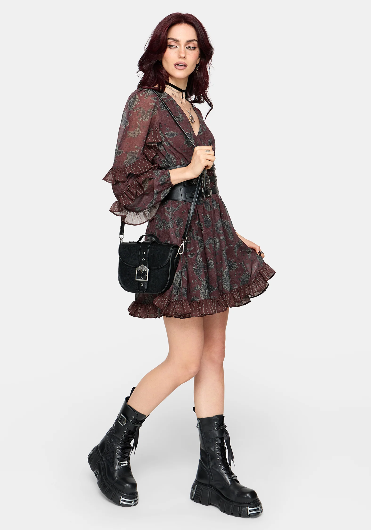 Pact Paisley Frill Sleeve Mini Dress - Image 7