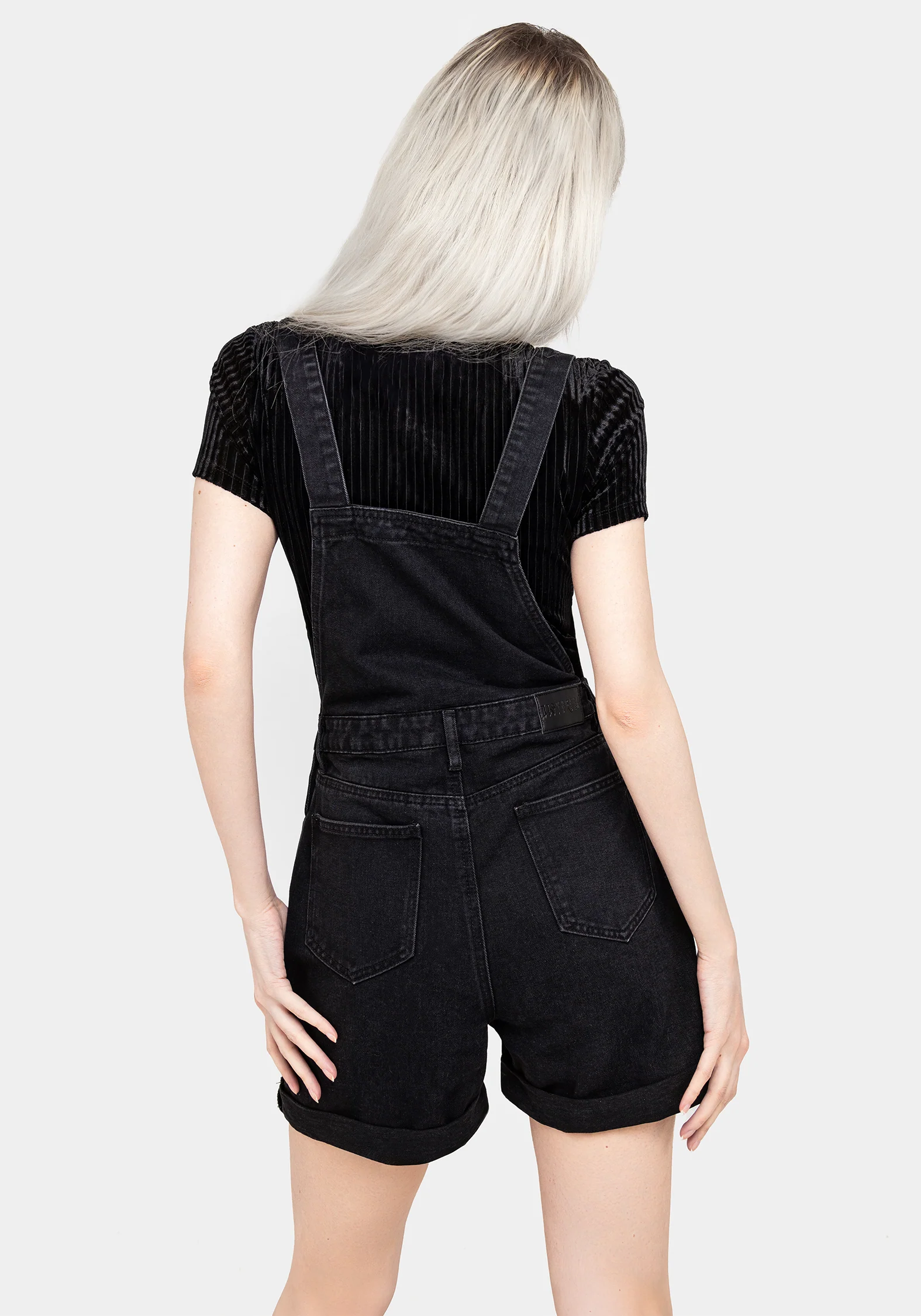 Papillion Embroidered Denim Dungaree Shorts - Image 3