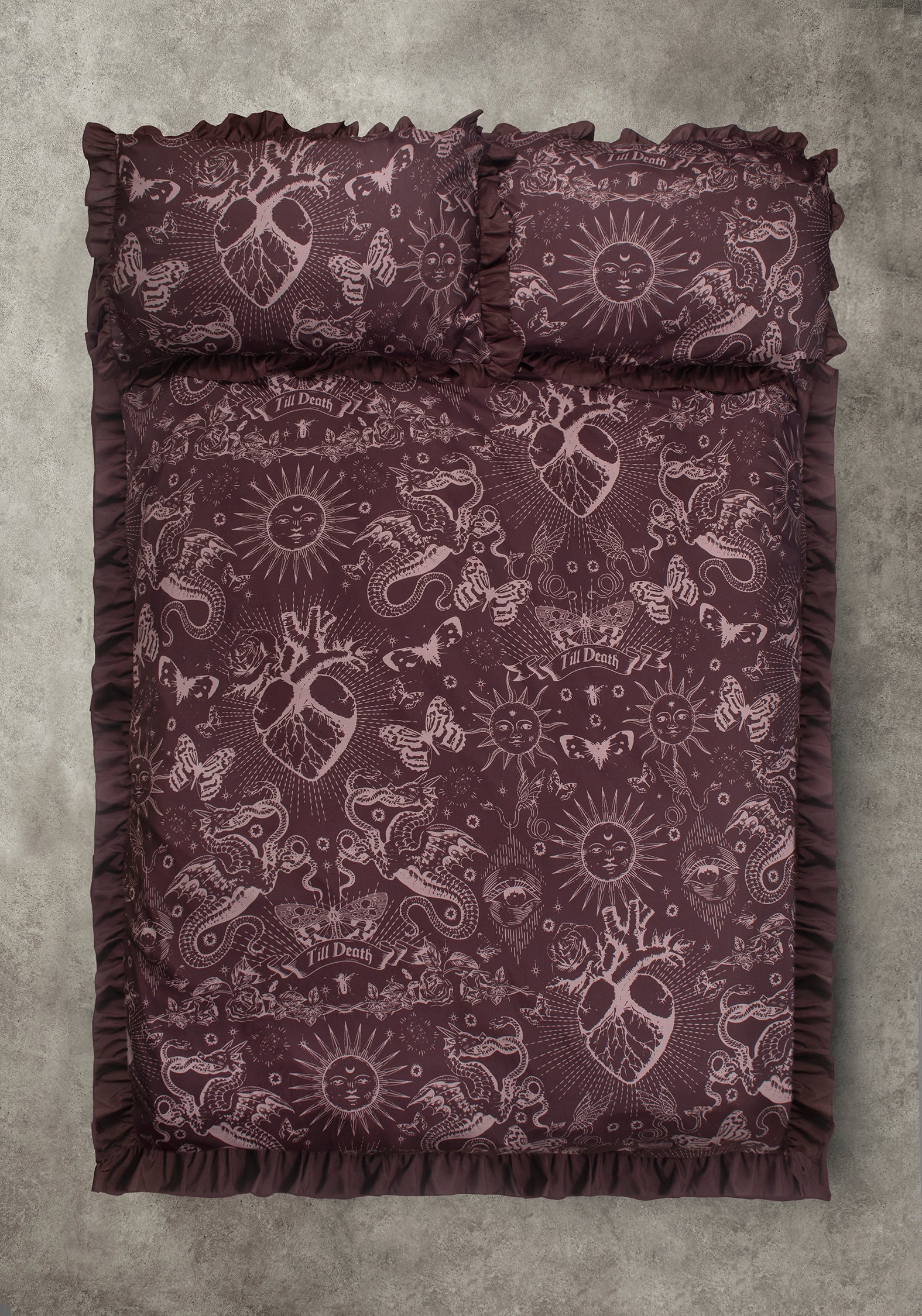 Paramour Frilled Edge Tattoo Print Bedding Set (US King) - Image 3