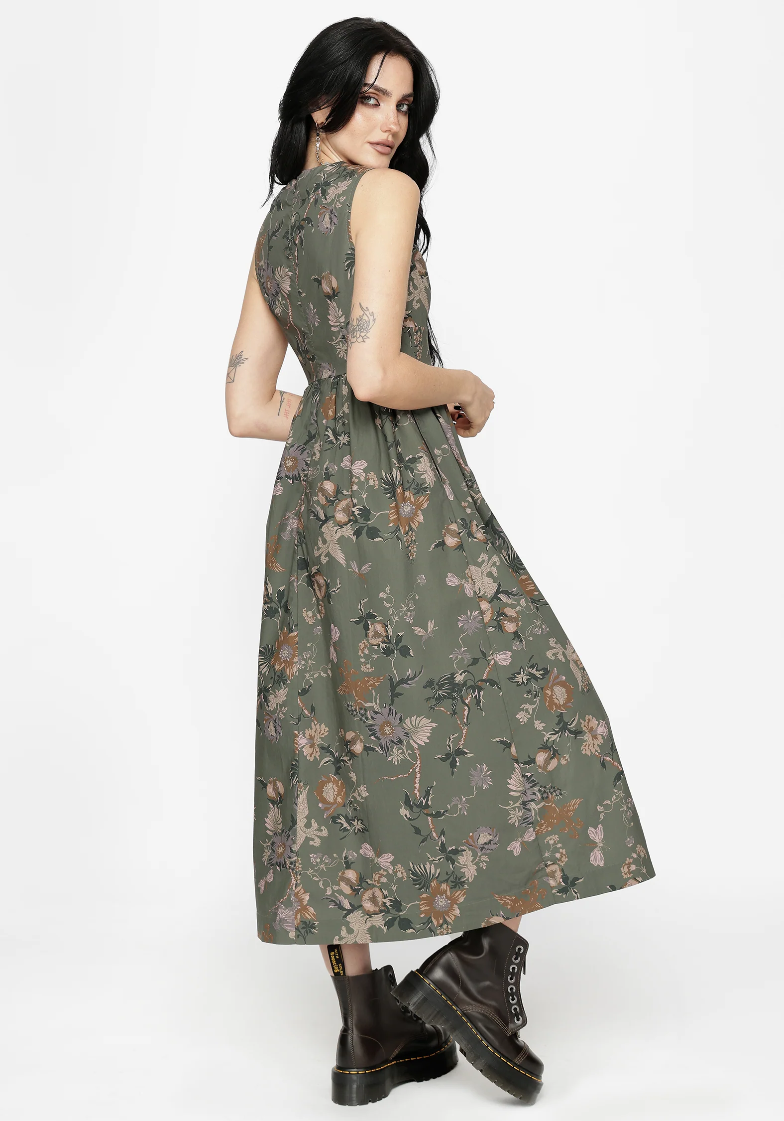 Poison Eden Print Cut Out Midi Dress - Image 3