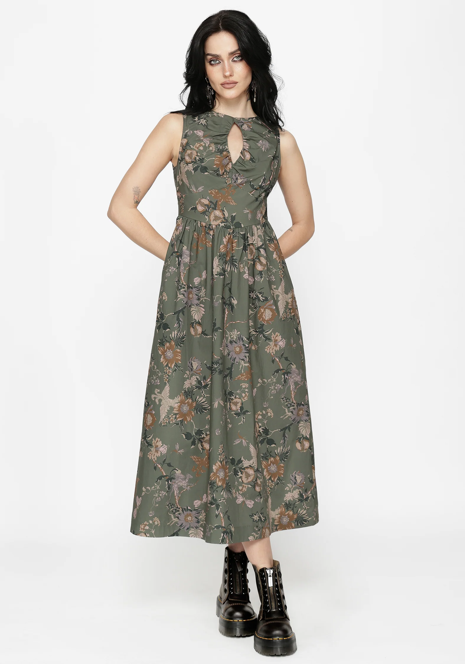 Poison Eden Print Cut Out Midi Dress - Image 6