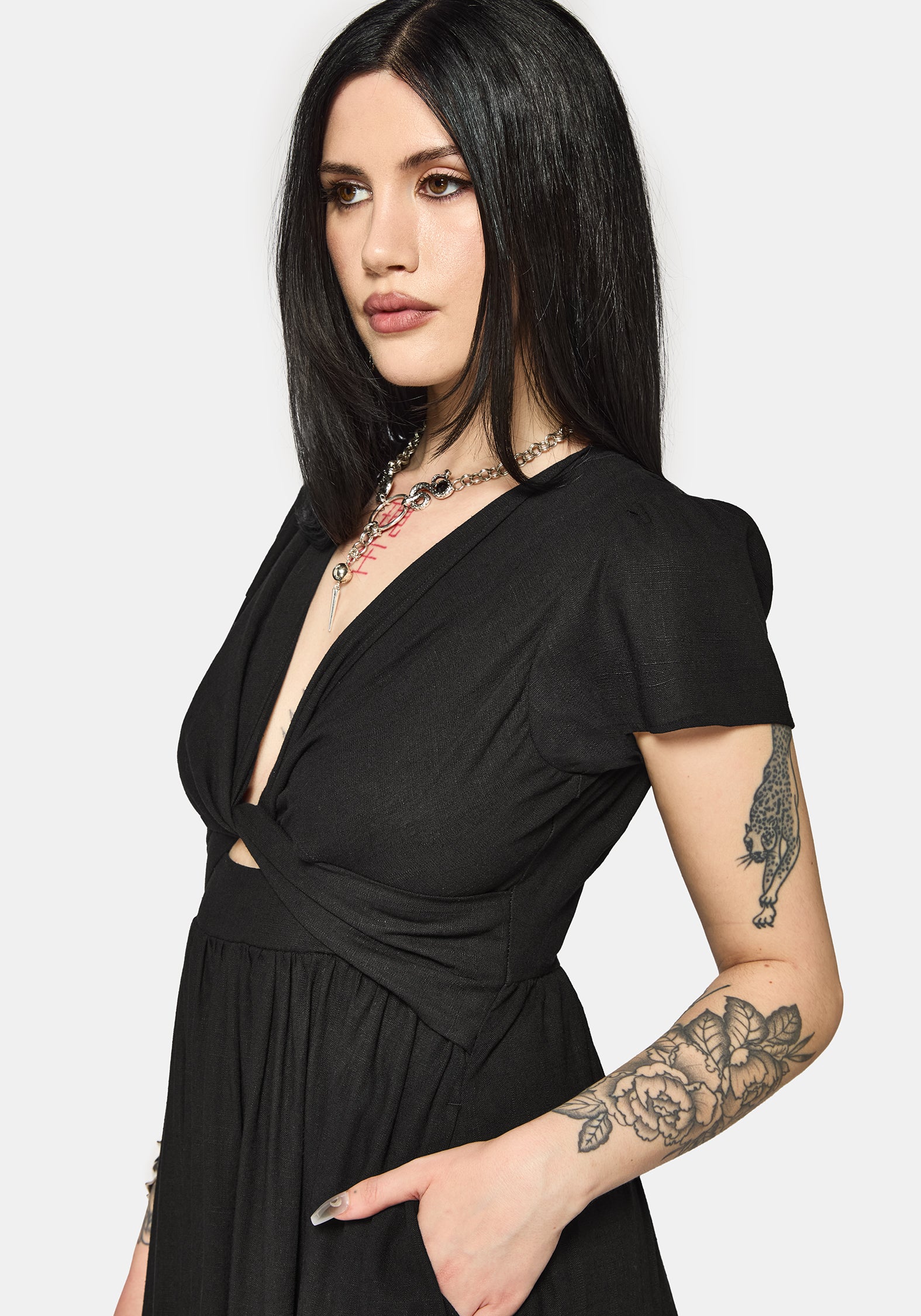 Ramone Twist Front Midi Dress - Image 2