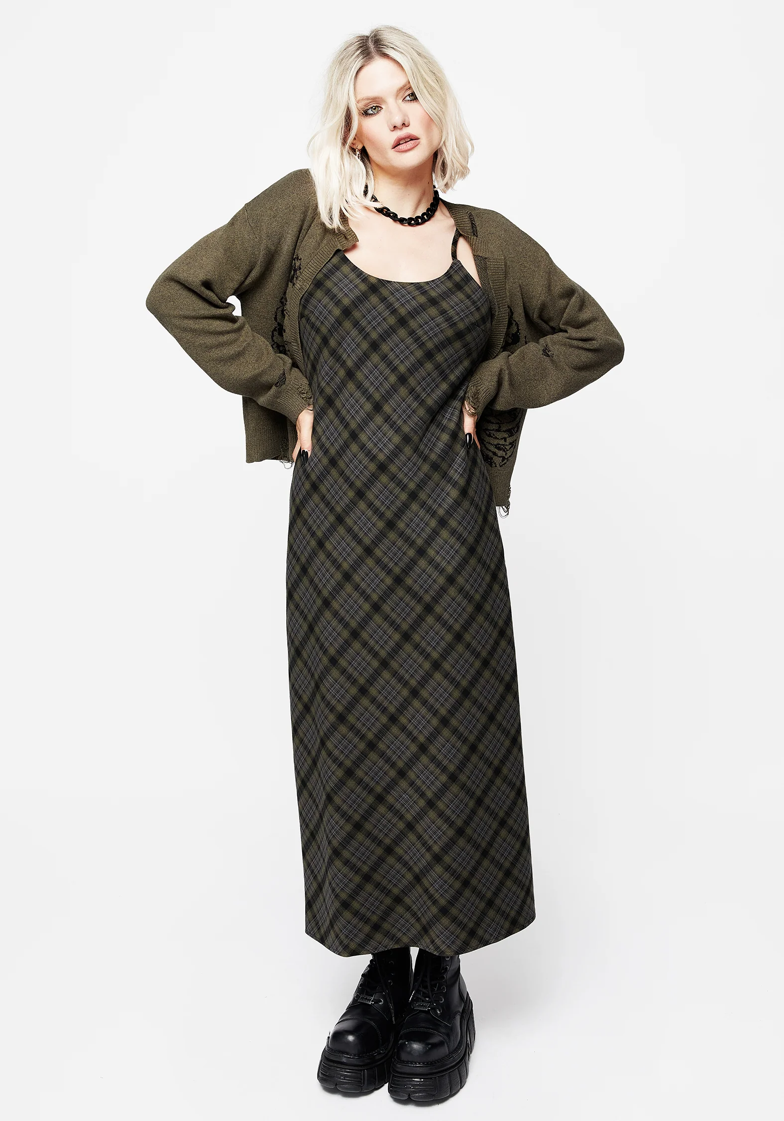 Reseda Check Midaxi Cami Dress - Image 3