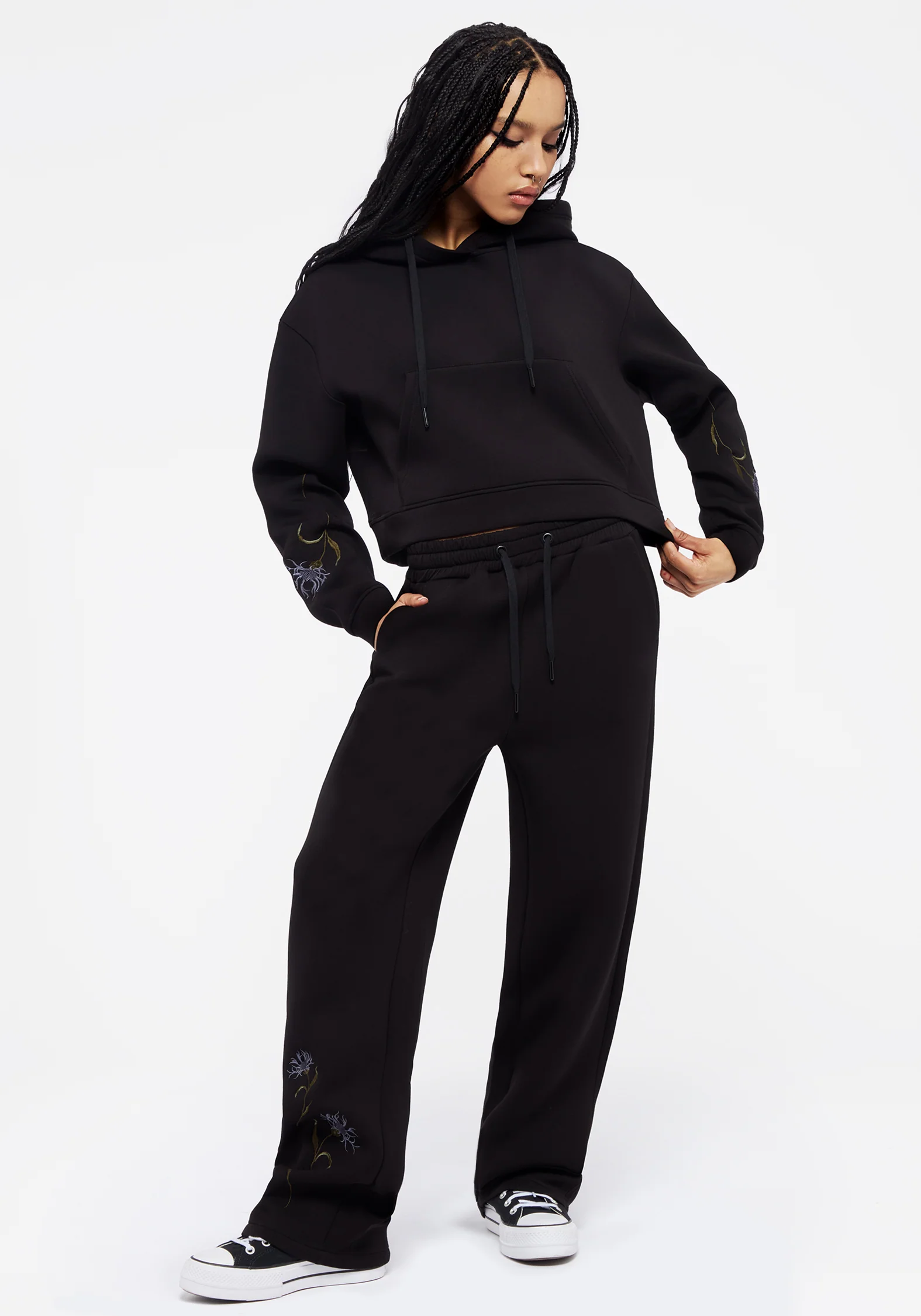 Rosanella Floral Embroidered Wide Leg Sweatpants - Image 6