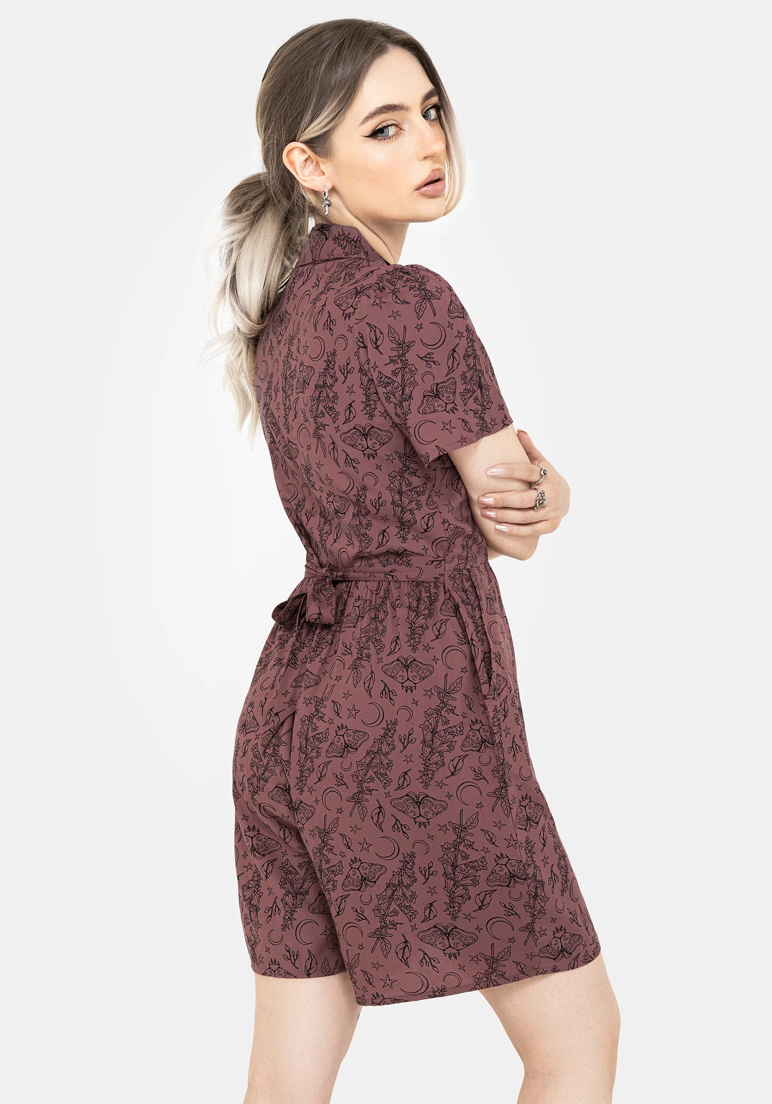 Roxana Moth Foxglove Button Down Playsuit - Image 3