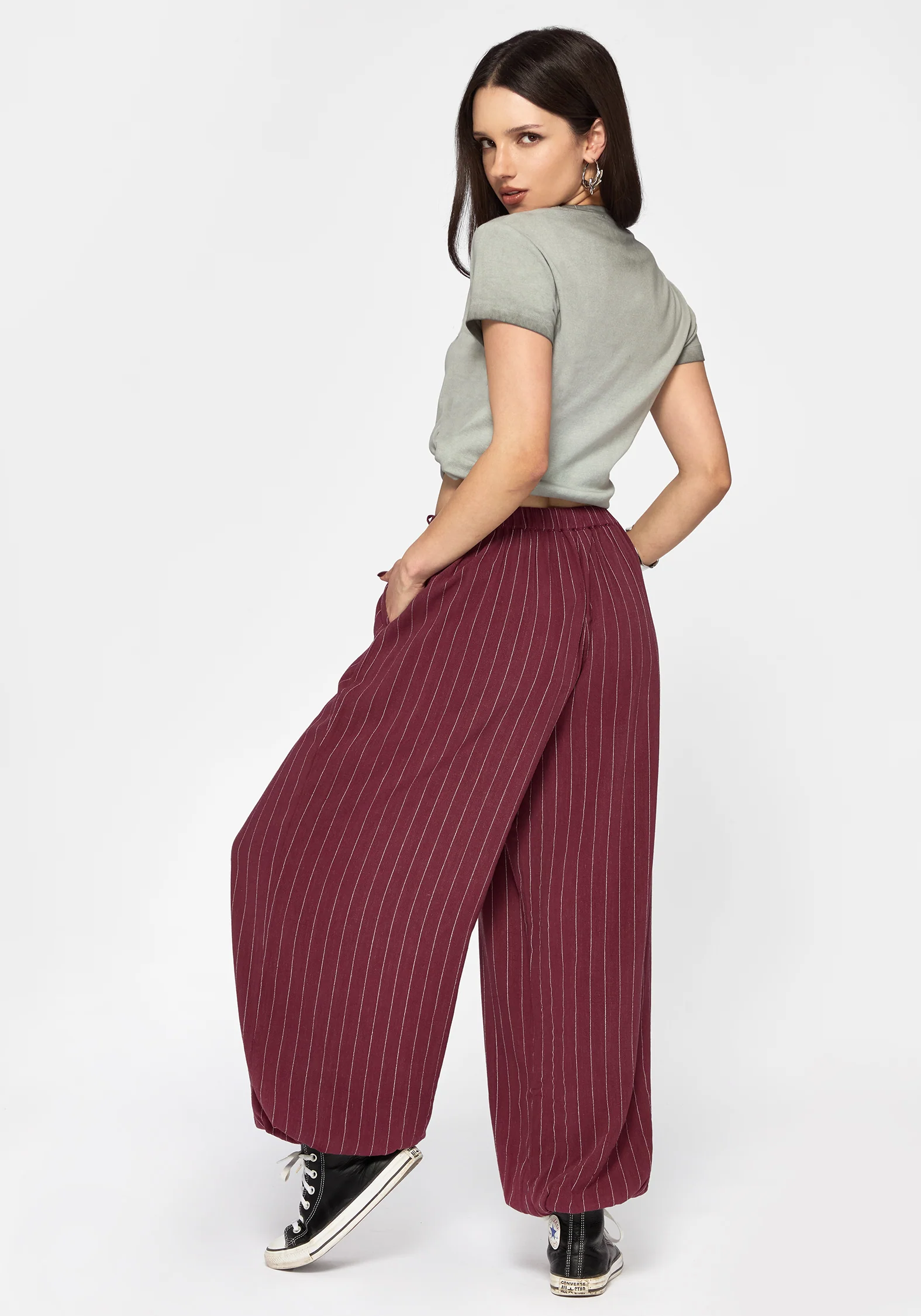 Rue Stripe Voile Extreme Balloon Trouser - Image 4