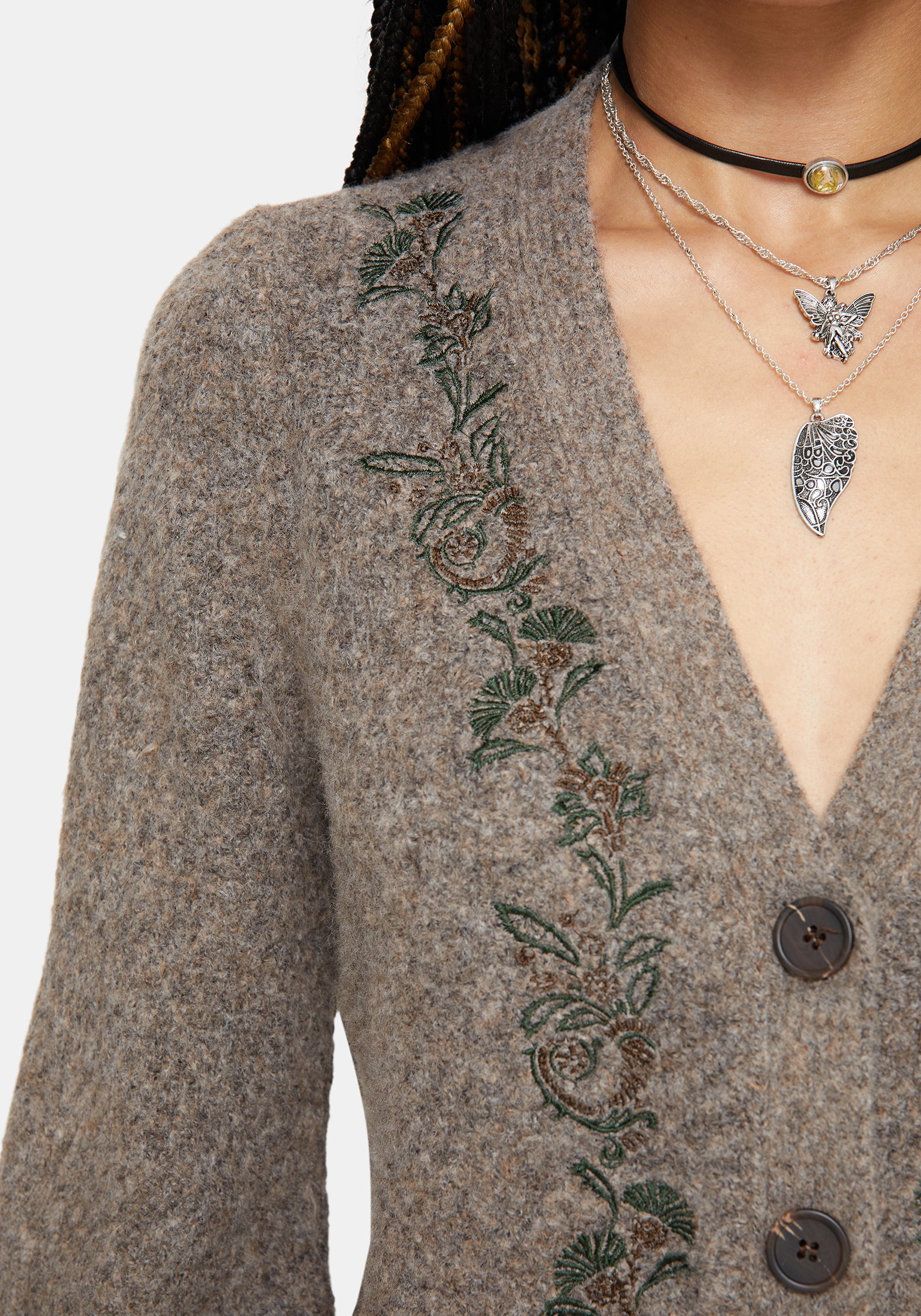 Sao Thistle Embroidered Knit Cardigan - Image 2