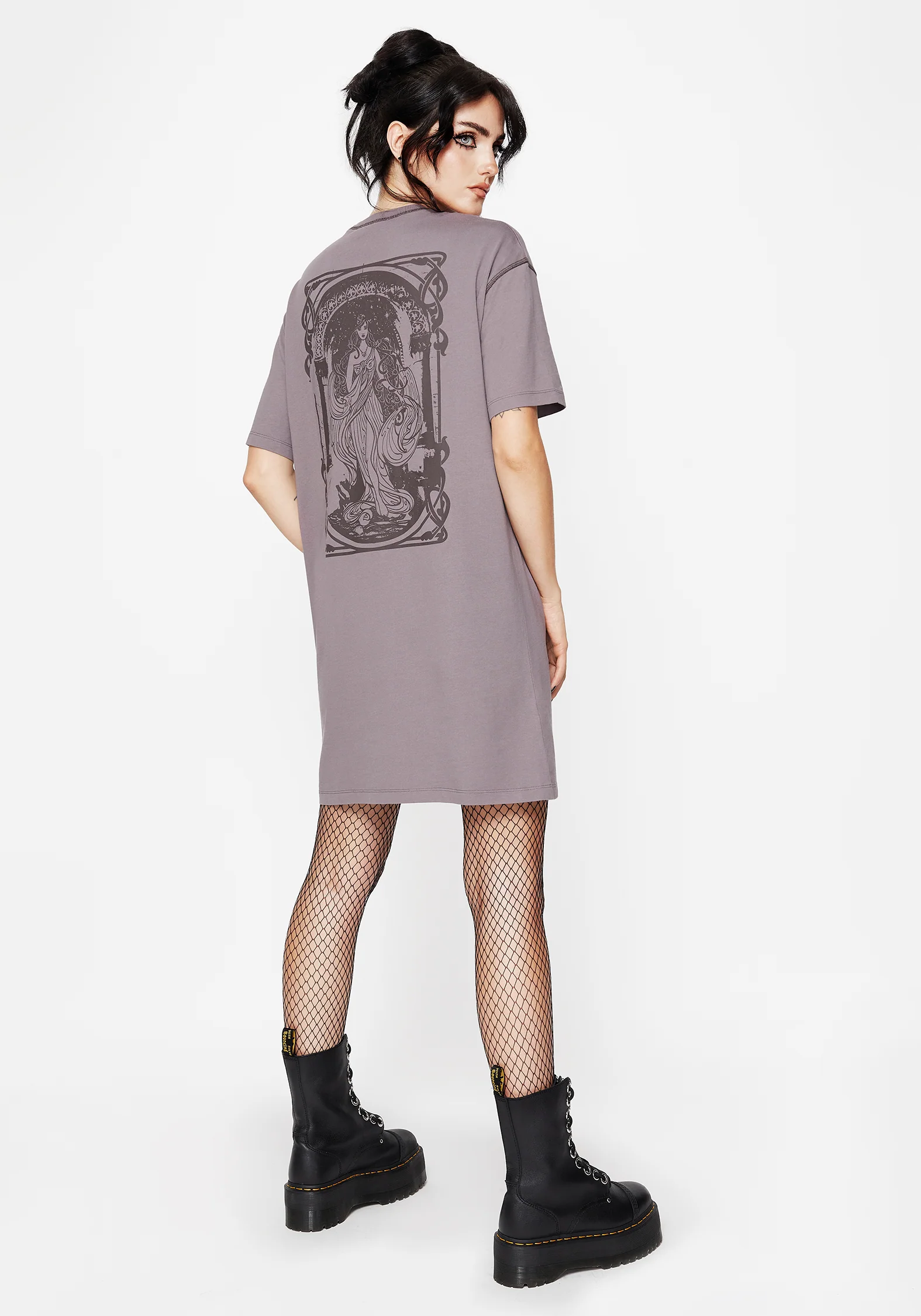 Saria Cotton-Blend Fairy Printed Jersey Tee Dress - Image 5
