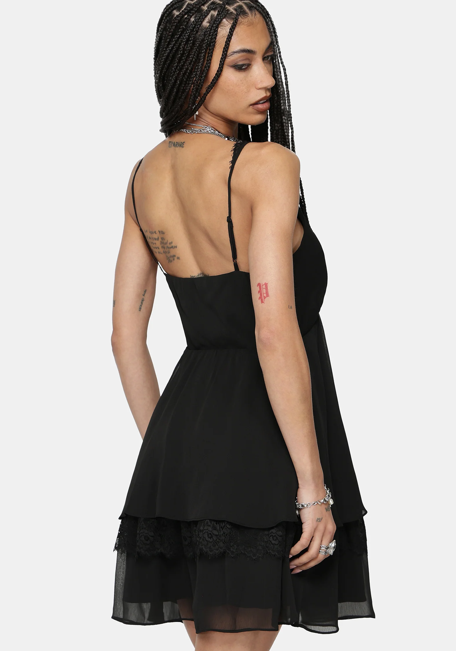 Selyth Lace Tiered Mini Dress - Image 3