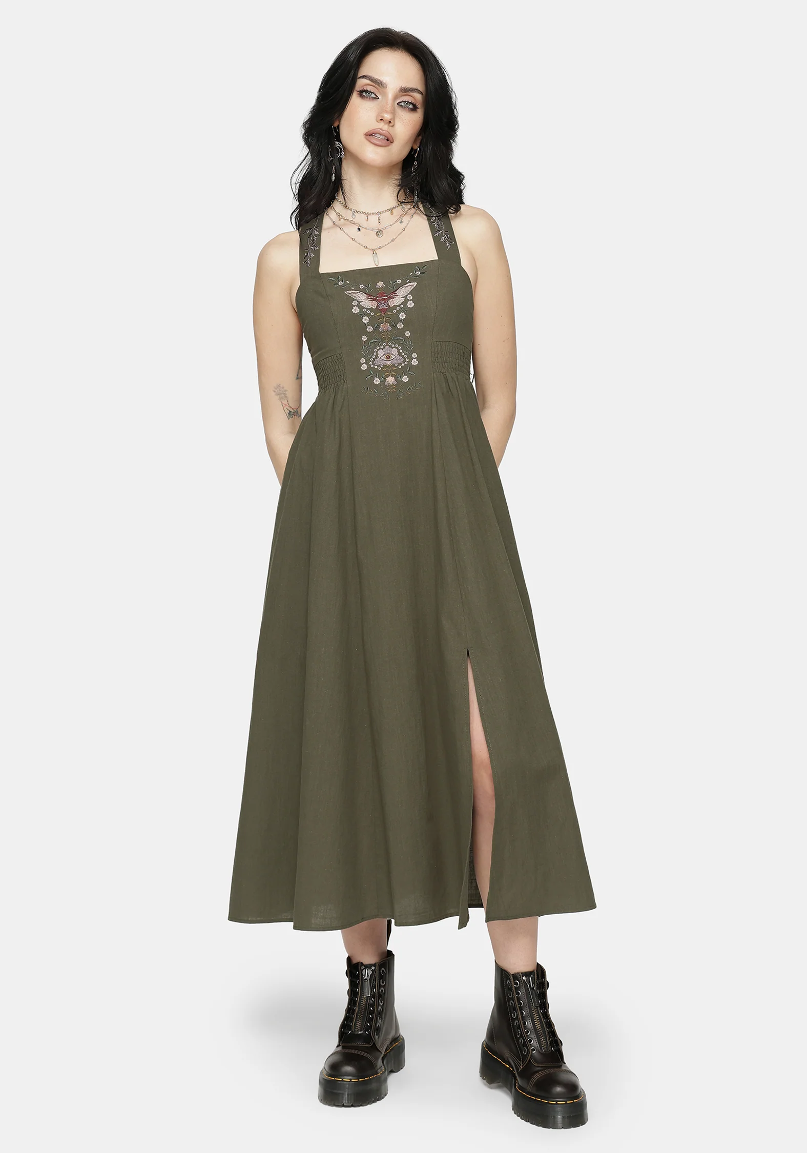 Siora Folklore Embroidered Midi Dress