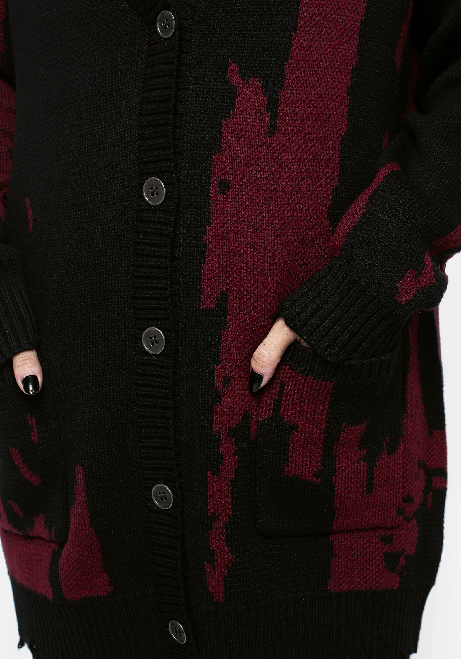Snag Distressed Oversized Cardigan - Image 2