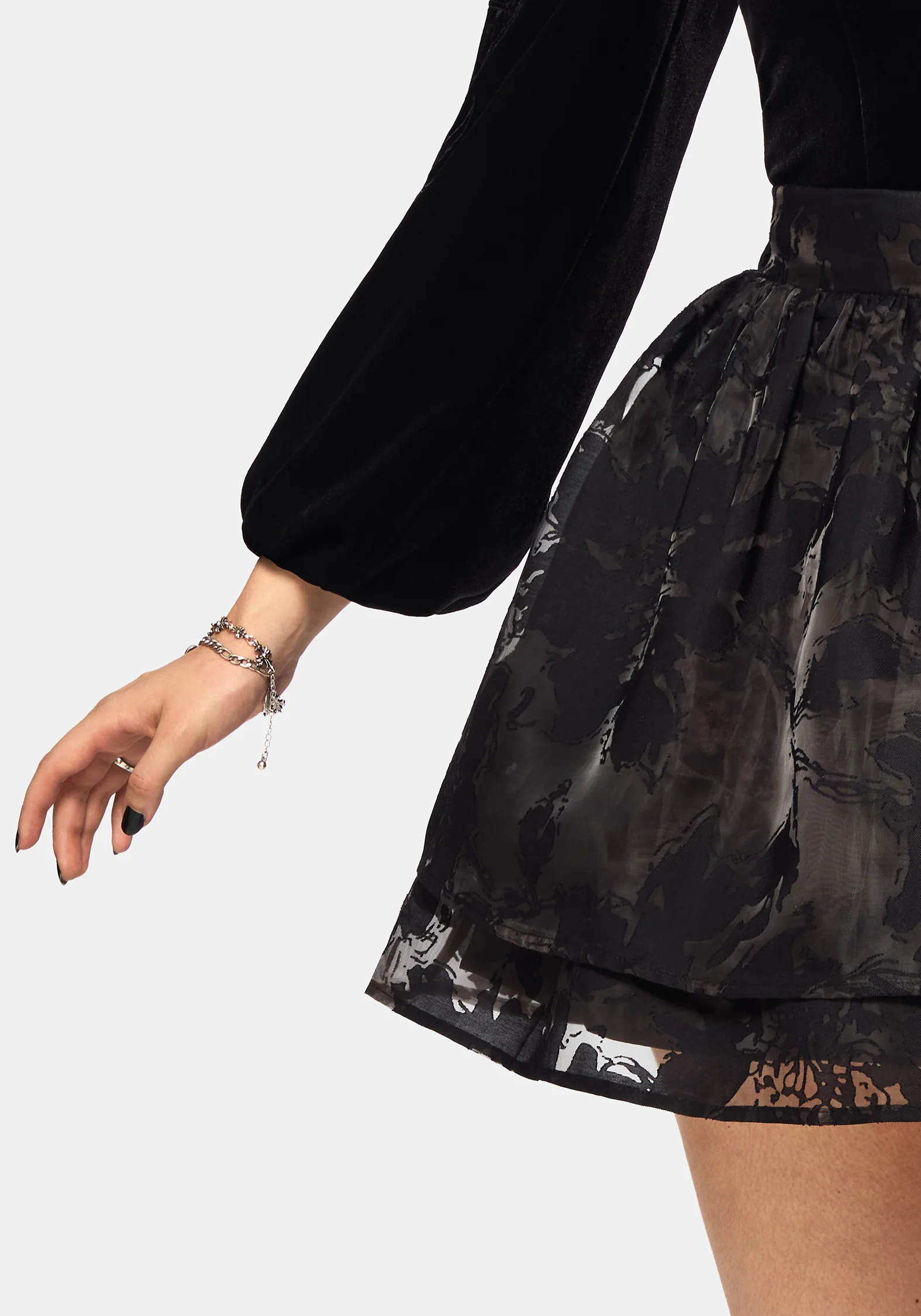 Spectre Layered Contrast Lining Mini Skirt - Image 2