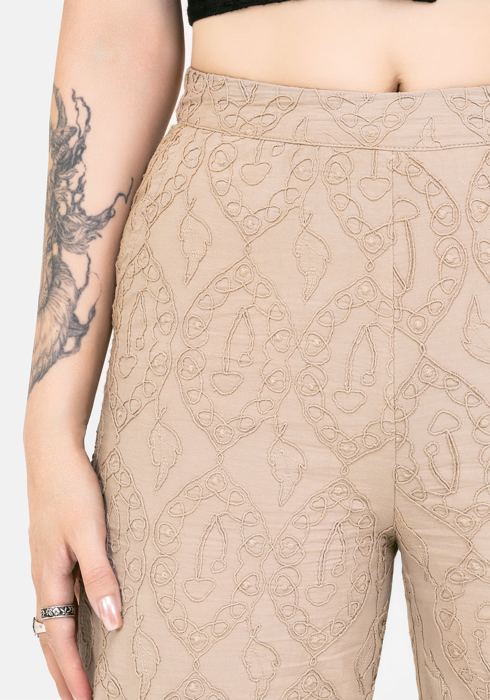 Suma Cotton Textured Pull On Tapered Trouser - Image 2