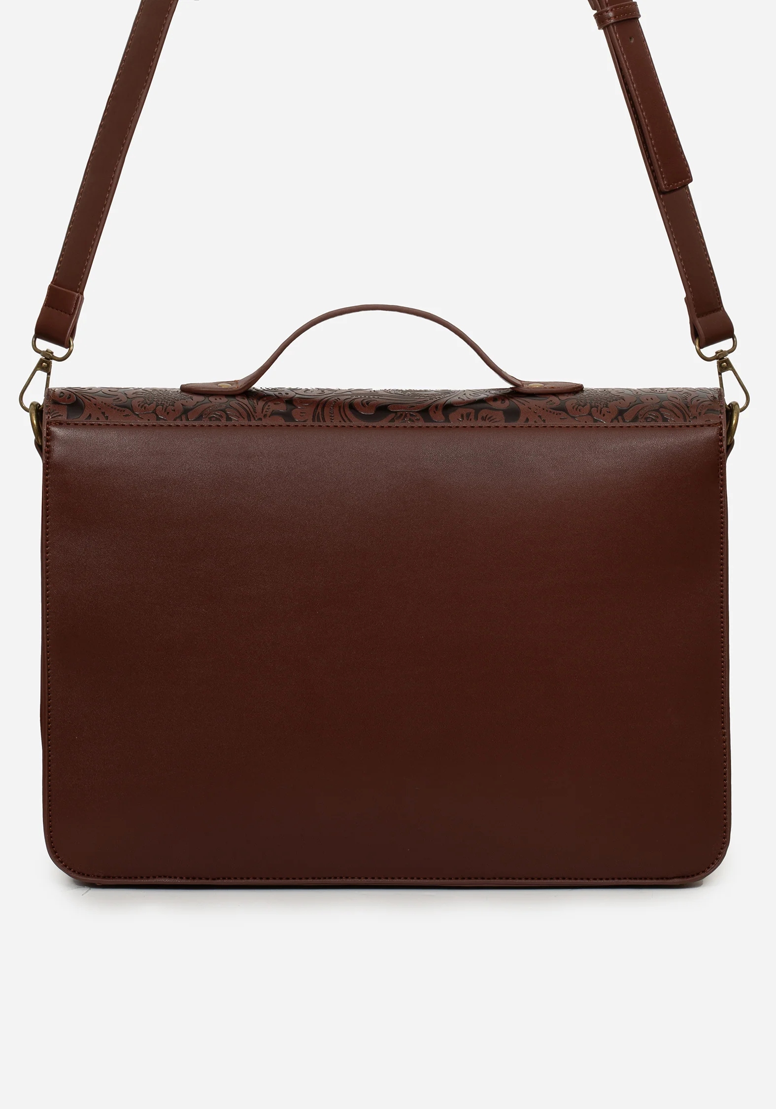 Sunder Floral Debossed Mini Crossbody Satchel Bag - Image 4