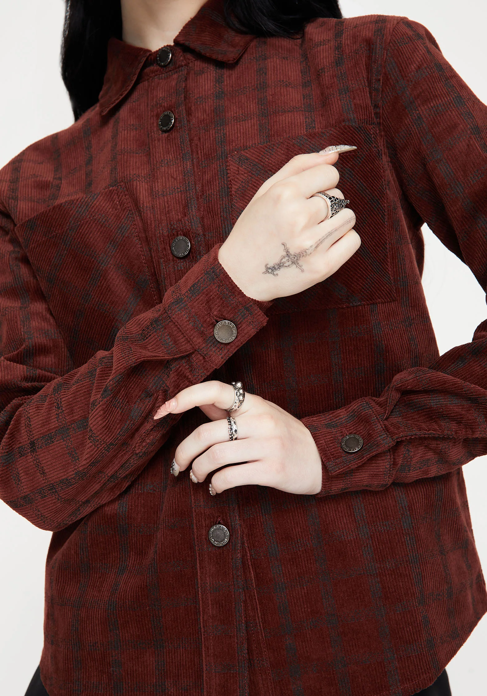 Terracotta Check Cord Shirt - Image 2