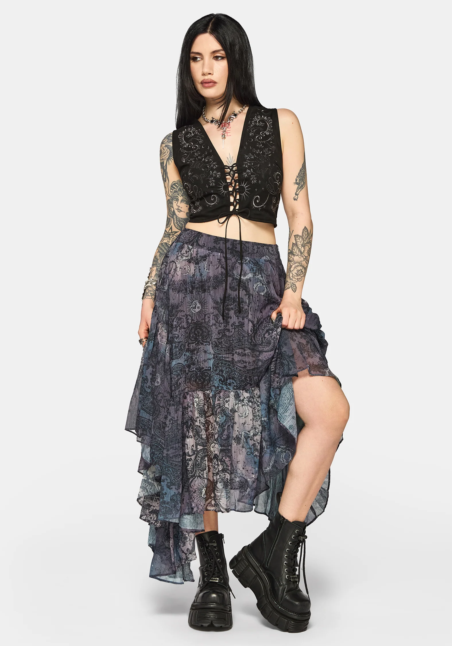 Thorn Bloom Embellished Suede Waistcoat - Image 2