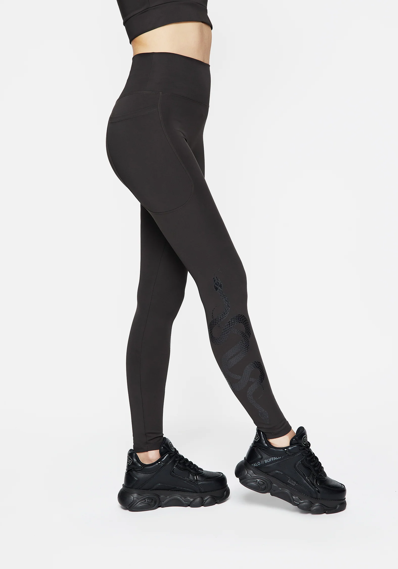 Venin Snake Athleisure Leggings - Charcoal - Image 5