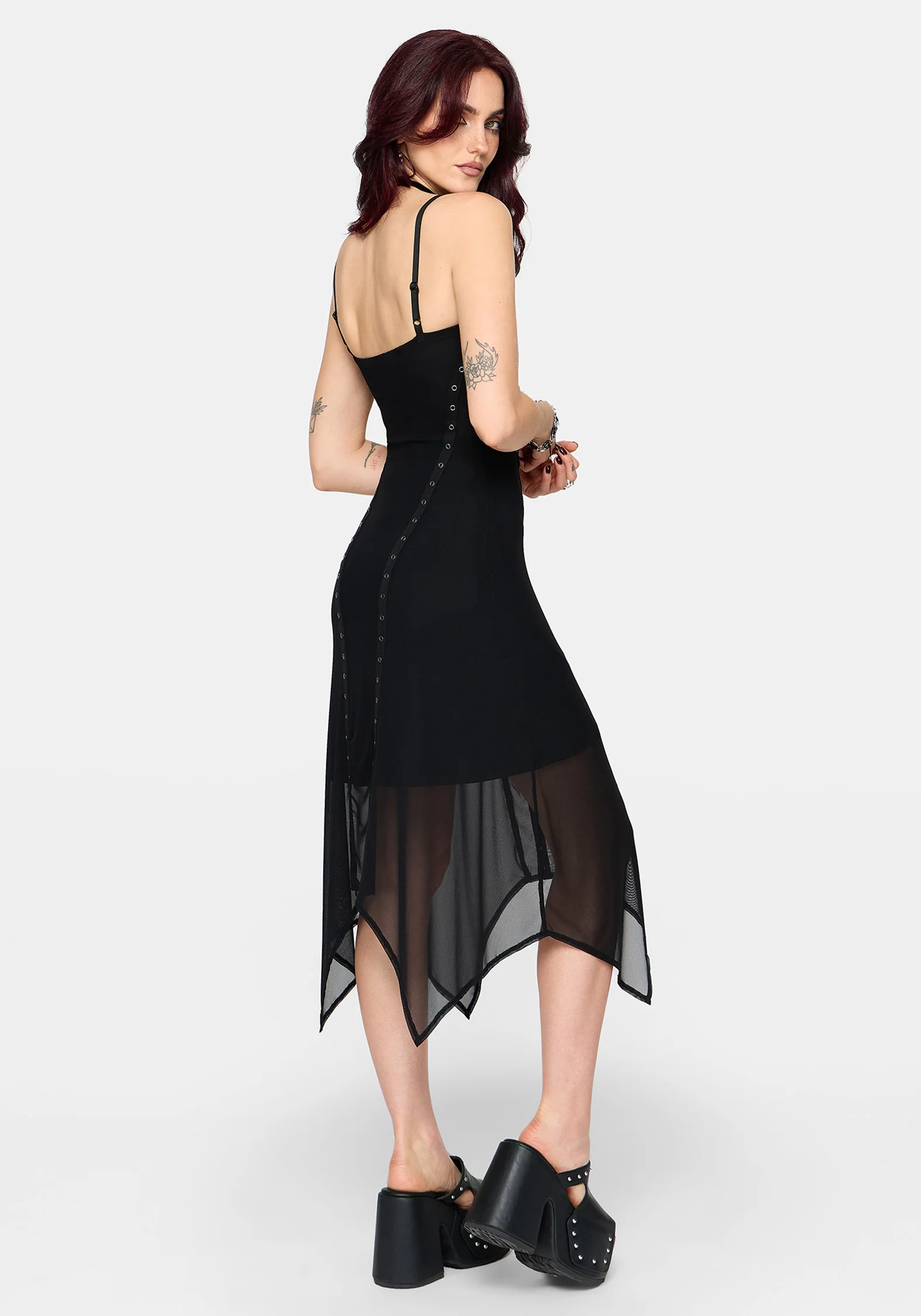 Virella Eyelet Detail Mesh Cami Midaxi Dress - Image 3
