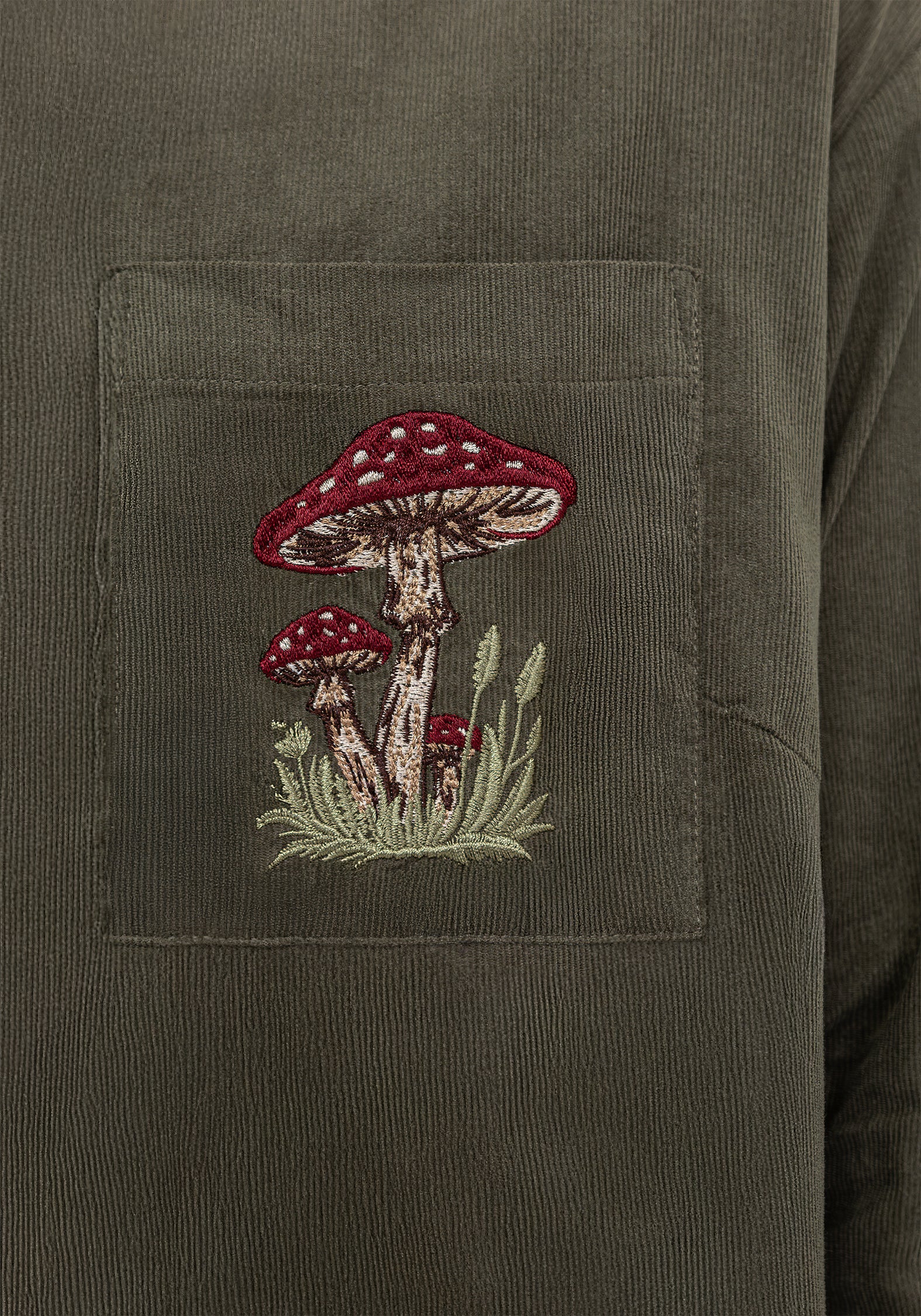 Whimsical Pocket Embroidered Mini Shirt Dress - Image 2