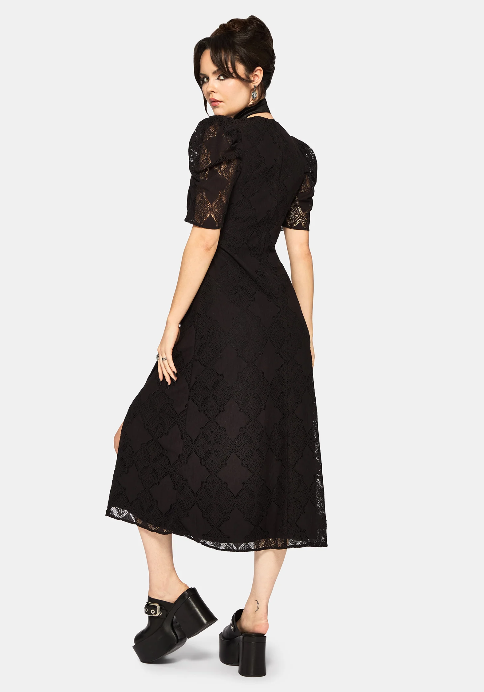 Zephyr Crossed Lace Midaxi Dress - Image 3